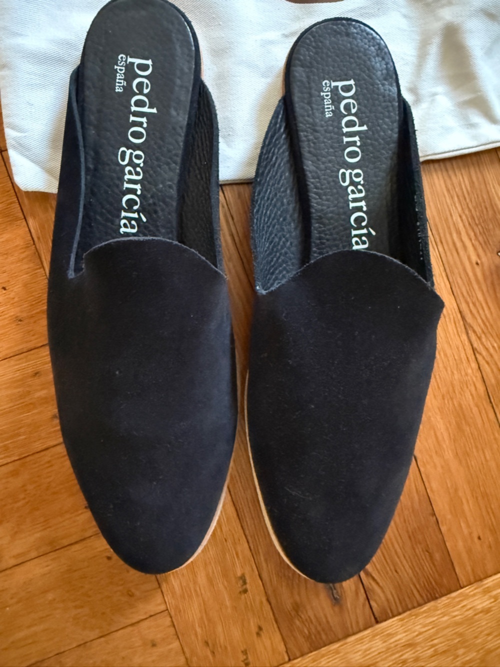 Pedro Garcia Black Suede Mule Slides